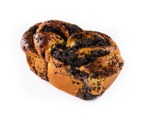 Sweet swirl homemade bread with poppy seeds