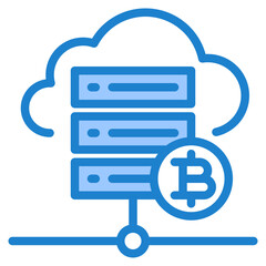 Bitcoin blue style icon