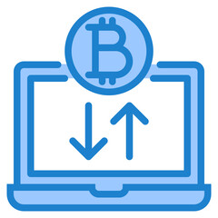 Bitcoin blue style icon