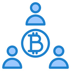 Bitcoin blue style icon