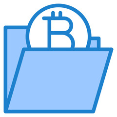 Bitcoin blue style icon