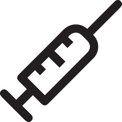 Medical syringe for injection icon. Outline medical syringe vector icon for web design isolated on white background