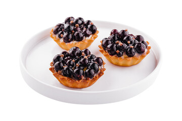 tart currant dessert on white plate