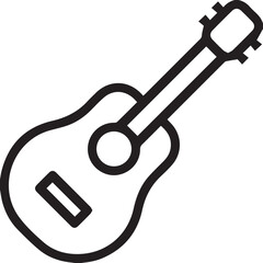 Acoustic guitar line icon. linear style sign for mobile concept and web design. Guitar musical instrument outline vector icon. Symbol, logo illustration. 