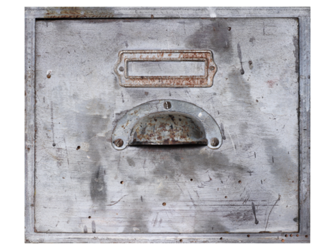 Old drawer isolated on on transparent background