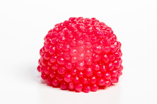 Red Gummy Candy Raspberry Closeup