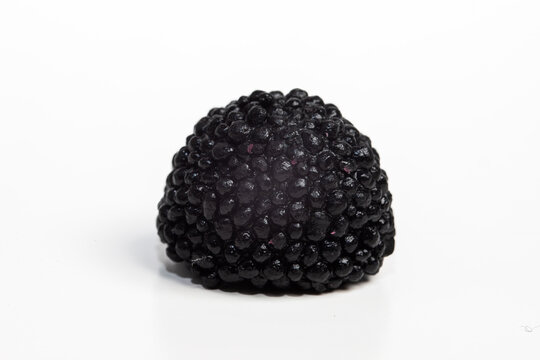 Black Gummy Candy Blackberry Closeup