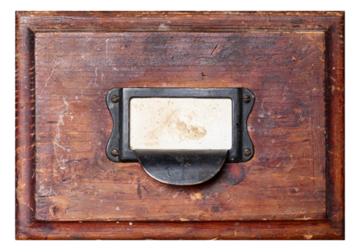 Old wooden drawer isolated on transparent background