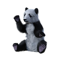 Cute Panda cub sitting. 3d illustration isolated on transparent background. © IG Digital Arts