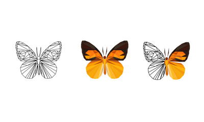 Fototapeta na wymiar butterfly background. Logo design monochrome. abstract background