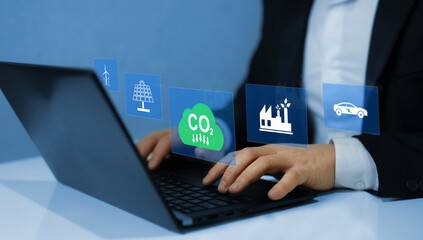 Sustainable development on renewable energy. Reduce CO2 emission concept. Renewable energy-based green businesses can limit climate change and global warming.