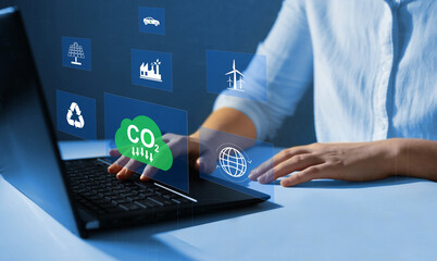 Sustainable development on renewable energy. Reduce CO2 emission concept. Renewable energy-based green businesses can limit climate change and global warming.