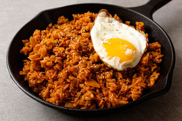Korean food kimchi fried rice with kimchi and rice