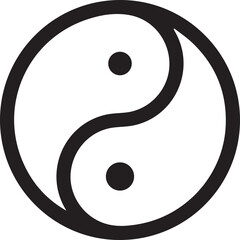 Chinese, Yin Yang icon. Simple thin line, outline vector of China icons for UI and UX, website or mobile application
