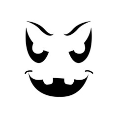 Angry pumpkin face expression isolated on white background. spooky face expression vector.	
