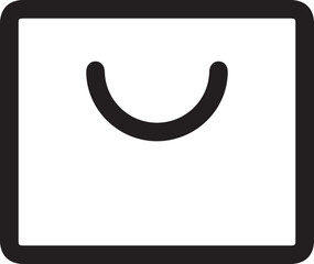 black outline silhouette of shopping paper bag. flat icon isolated on white. vector illustration. Stylish package for purchase.