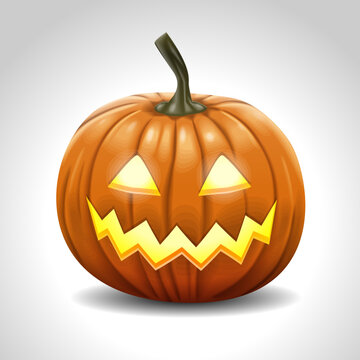 Halloween pumpkin, funny face. Autumn holidays. vector image