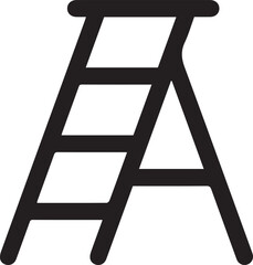 Ladder icon. Black filled vector illustration. Ladder symbol on white background.