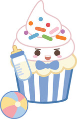 cute blue baby shower cupcake