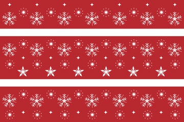 Snowflakes and stars. Red christmas vector banners set.
