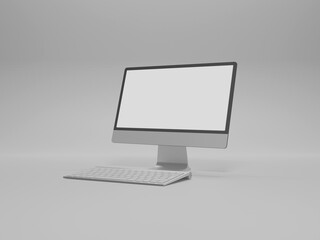 Desktop with keyboard mockup