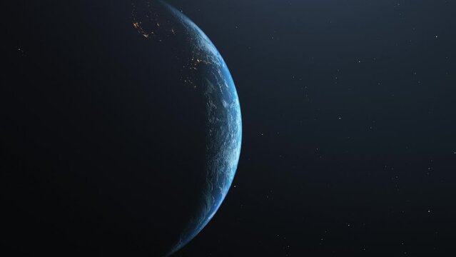 Earth Spinning On Axis In The Opposite Direction. - close up, animation