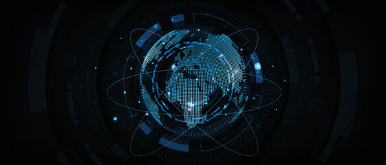 Abstract circuit board futuristic technology processing background. vector illustration