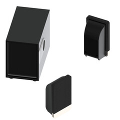 3d rendering illustration of computer speakers