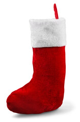 Obraz na płótnie Canvas Red Christmas sock on background