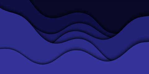 Abstract wavy blue paper background. Background with blue waves.