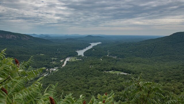Beautiful view of Chimney Rock State Park in Rutherford County, United States.
