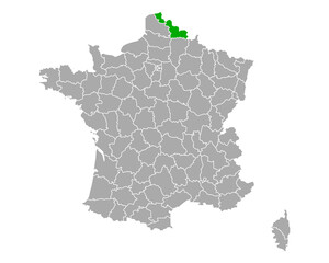 Karte von Nord in Frankreich - 539976748