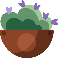 Home plant in a pot flat illustration