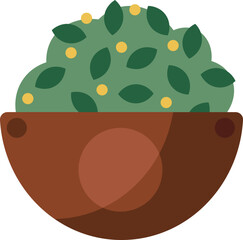 Home plant in a pot flat illustration