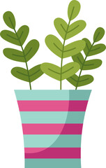 Home plant in a pot flat illustration