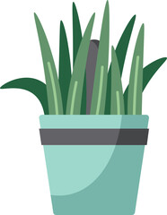 Home plant in a pot flat illustration