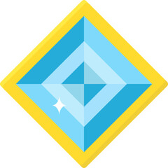 Gold cut square shape diamond