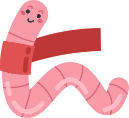 Rain worm with scarf character