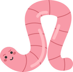 Rain worm character flat illustration