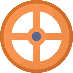 Water faucet round handle icon