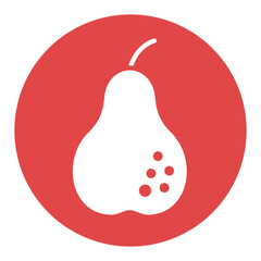Pear isolated design vector icon. Fruit sign