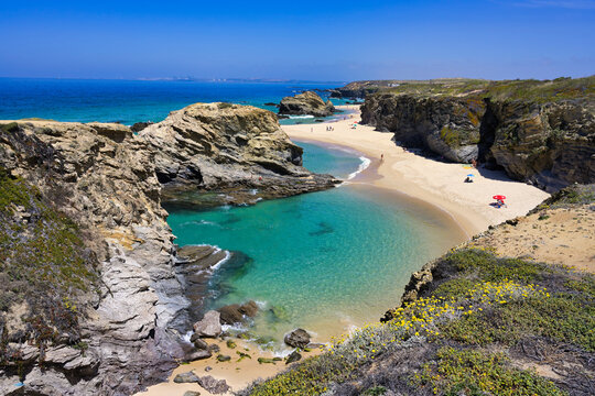 Sandy beach of Samouqueira, Vicentina coast, Porto Covo, Sines, Alentejo
