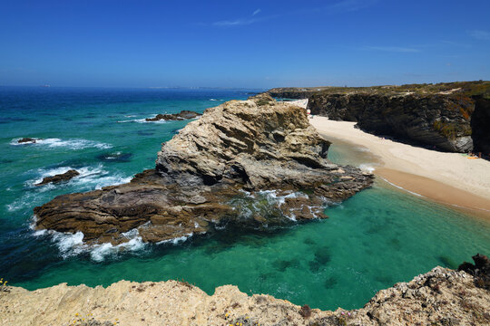 Sandy beach of Samouqueira, Vicentina coast, Porto Covo, Sines, Alentejo