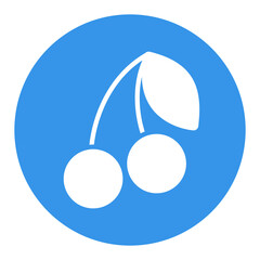 Cherry isolated design vector icon. Fruit sign