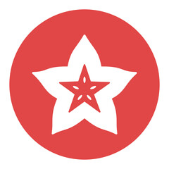 Carom, Carambola, Starfruit vector glyph icon
