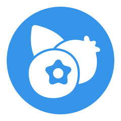 Blueberry vector icon. Forest berry sign