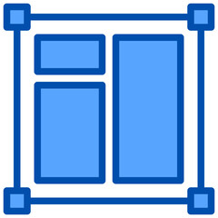 Layout blue outline icon