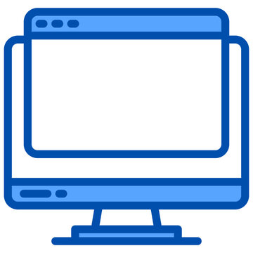 recommend clip art: Monitor blue outline icon