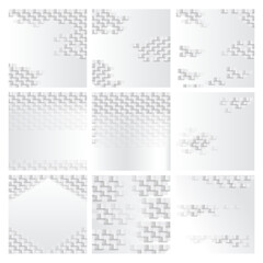 Abstract halftone dotted background. Transparency grunge rectangle pattern, square, shadow. Gray modern optical pop art texture for posters, site, business card