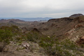 View of the Mount Nutt wilderness a dry desert environment, photo taken from the sitgreaves pass viewpoint, state of Arizona, the Uniteds states